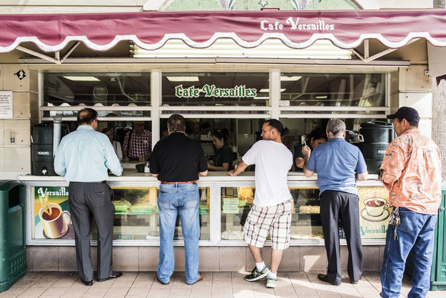 Cafe windows, or “ventanitas”, are popular throughout Miami. They not only serve as a spot to pick up Cuban food, but also to chat politics and catch up with friends throughout the day